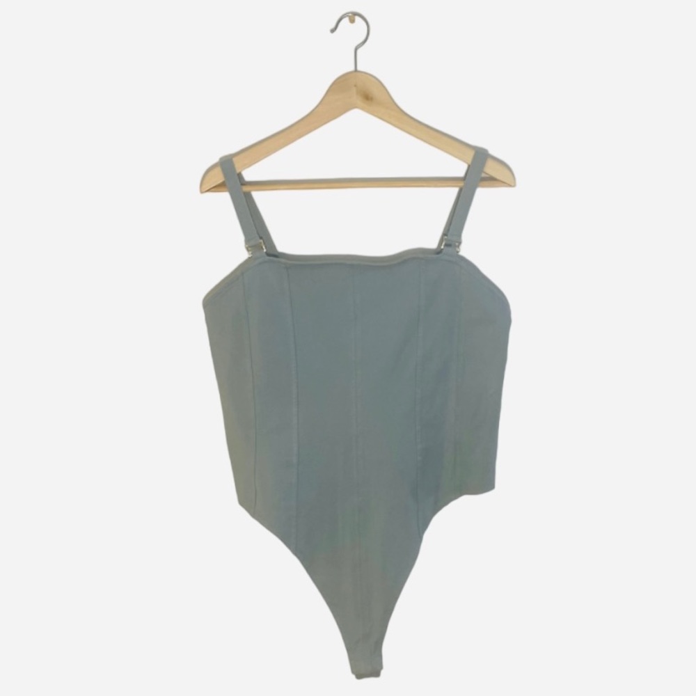 H&M light teal cami bodysuit with gold hardware size Large